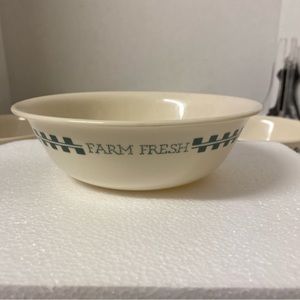 5 Corelle Farm fresh 6 1/4 inch cereal, soup bowls, green check pattern